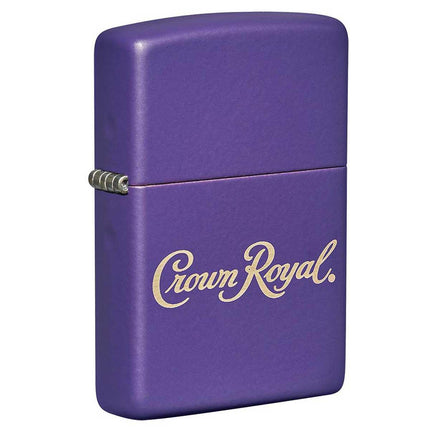 Zippo Windproof Lighter - Crown Royal Script Logo Design Purple Matte Finish | 49460 ,