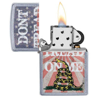 Zippo Windproof Lighter - Don't Tread on Me Street Chrome Finish | 49086 ,