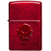 Zippo Windproof Lighter - Doom Ride or Die Skull Design Candy Apple Red Iced | 21186 ,