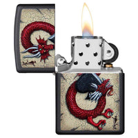 Zippo Windproof Lighter - Dragon Ace Design Black Matte Metal | 29840 ,