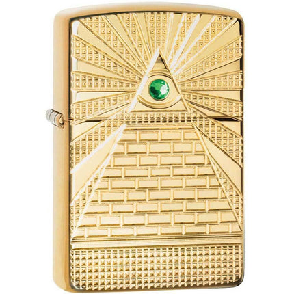 Zippo Windproof Lighter - Eye of Providence Design High Polish Brass Finish | 49060 ,