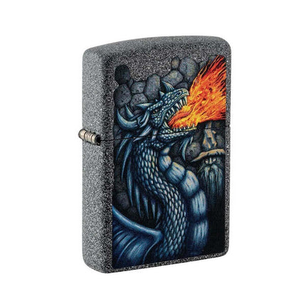 Zippo Windproof Lighter - Fiery Dragon Design Iron Stone | 49776 ,