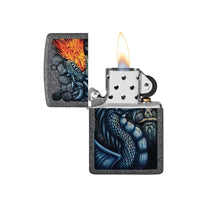 Zippo Windproof Lighter - Fiery Dragon Design Iron Stone | 49776 ,