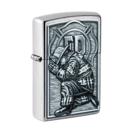 Zippo Windproof Lighter - Firefighter Design Street Chrome | 49785 ,