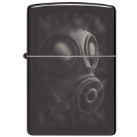 Zippo Windproof Lighter - Gas Mask Design High Polish Black Metal Finish | 48588 ,