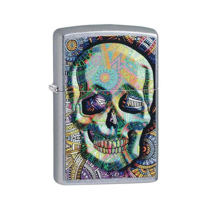 Zippo Windproof Lighter - Geometric Skull Design Street Chrome | 49140 ,