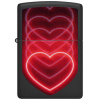 Zippo Windproof Lighter - Glowing Hearts Design with Black Light Process | 48593 ,