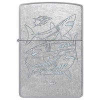 Zippo Windproof Lighter - Guy Harvey Shark Design Street Chrome Metal Finish | 48595 ,