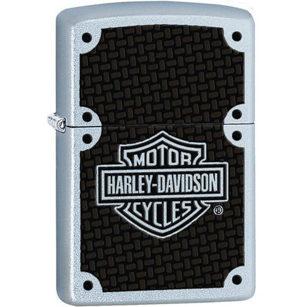 Zippo Windproof Lighter - Harley Davidson Bar and Shield Woven Carbon Fiber | 24025 ,
