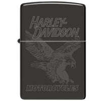 Zippo Windproof Lighter - Harley-Davidson Laser Fancy Fill High Polish Black | 48601 ,