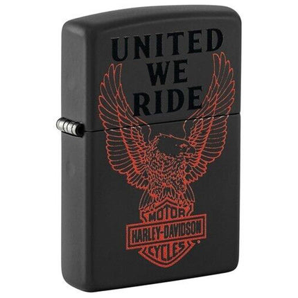 Zippo Windproof Lighter - Harley Davidson United We Ride Black Matte Finish | 48983 ,