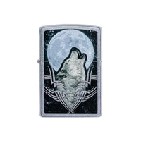 Zippo Windproof Lighter - Howling Wolf Design Street Chrome Finish Pocket | 49261 ,