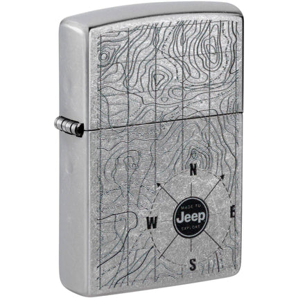 Zippo Windproof Lighter - Jeep Logo with Classic Topographical Map Motif | 48765 ,