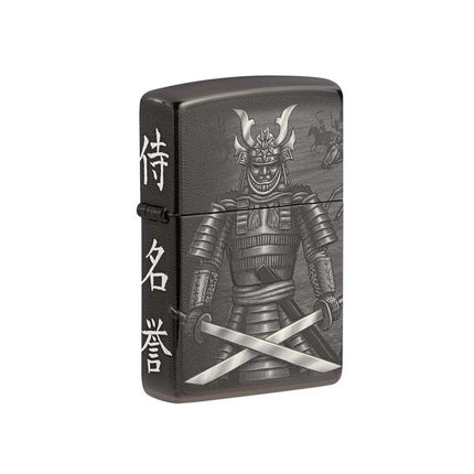 Zippo Windproof Lighter - Knight Fight Design High Polish Black Pocket | 49292 ,