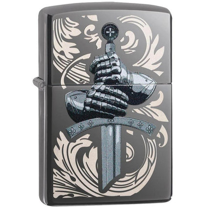 Zippo Windproof Lighter - Knights Glove Design Dark Grey Metal | 49127 ,