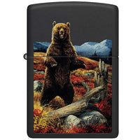 Zippo Windproof Lighter - Linda Pickens Bear Design Black Matte Metal Finish | 48597 ,