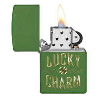 Zippo Windproof Lighter - Lucky Charm Design Matte Moss Green | 49138 ,