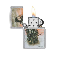 Zippo Windproof Lighter - Luis Royo Samurai Design Street Chrome | 49767 ,