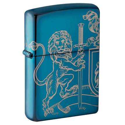 Zippo Windproof Lighter - Medieval Coat of Arms Design High Polish Blue | 49126 ,