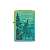 Zippo Windproof Lighter - Mountain Design High Polish Teal Finish Pocket | 49461 ,