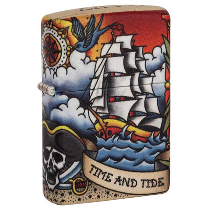 Zippo Windproof Lighter - Nautical Tattoo Design with 540 Color Process | 49532 ,
