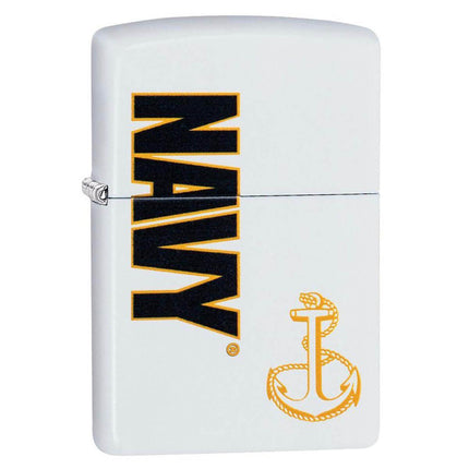 Zippo Windproof Lighter - Navy White Matte Metal Anchor Design | 29761 ,