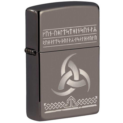 Zippo Windproof Lighter - Odin Design Black Ice Finish Pocket Refillable | 49302 ,