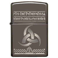 Zippo Windproof Lighter - Odin Design Black Ice Finish Pocket Refillable | 49302 ,