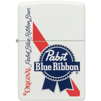 Zippo Windproof Lighter - Pabst Blue Ribbon Design with Bold Red Stripe Metal | 48746 ,