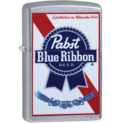 Zippo Windproof Lighter - Pabst Blue Ribbon Street Chrome Finish Refillable | 49078 ,
