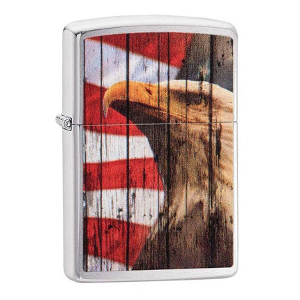 Zippo Windproof Lighter - Patriotic Eagle Brushed Chrome | 49133 ,