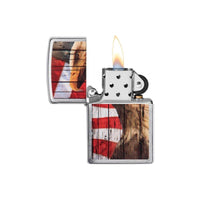 Zippo Windproof Lighter - Patriotic Eagle Brushed Chrome | 49133 ,
