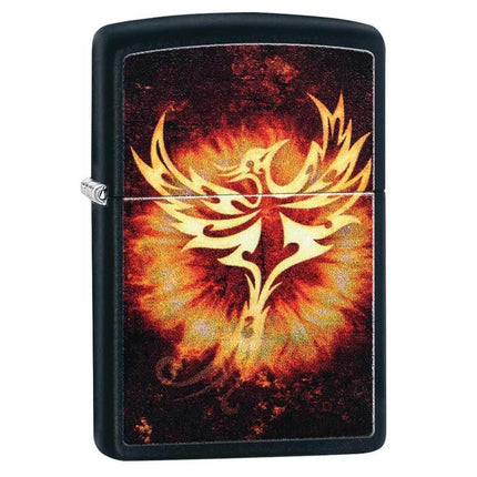 Zippo Windproof Lighter - Phoenix Design Black Matte Metal | 29866 ,