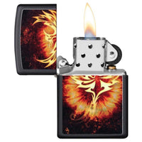 Zippo Windproof Lighter - Phoenix Design Black Matte Metal | 29866 ,