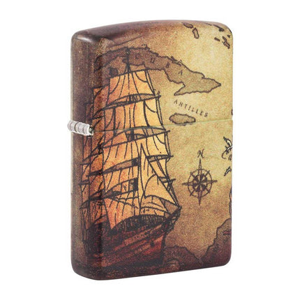 Zippo Windproof Lighter - Pirate Ship Design with 540 Color Process Pocket | 49355 ,