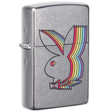 Zippo Windproof Lighter - Playboy Rabbit Design Street Chrome Finish Pocket | 49343 ,