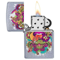 Zippo Windproof Lighter - Psychedelic Lip Design Street Chrome Finish | 49110 ,