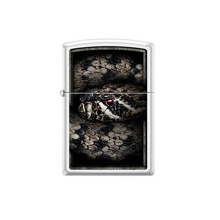 Zippo Windproof Lighter - Rattlesnake design satin chrome Metal Finish | 214-071996 ,