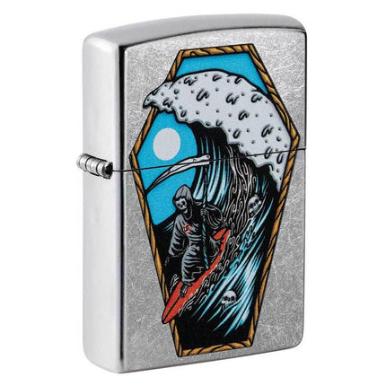 Zippo Windproof Lighter - Reaper Surfer Design Street Chrome | 49788 ,