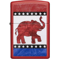 Zippo Windproof Lighter - Republican Elephant Vibrant Red Matte Finish Pocket | 29167 ,