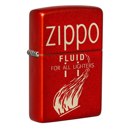 Zippo Windproof Lighter - Retro Design Metallic Red Finish Refillable | 49586 ,
