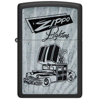 Zippo Windproof Lighter - Retro-Inspired Car Design Black Matte Metal Finish | 48572 ,
