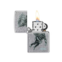 Zippo Windproof Lighter - Rick Rietveld Flying Ape Design Street Chrome | 49765 ,