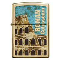 Zippo Windproof Lighter - Roman Colosseum High Polish Brass Finish Metal | 29497 ,