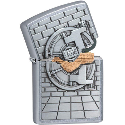 Zippo Windproof Lighter - Safe with Gold Cash Surprise Chrome Finish Metal | 29555 ,