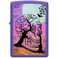 Zippo Windproof Lighter - Skull Tree Design Darkly Romantic Purple Matte Metal | 48638 ,