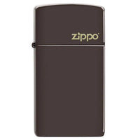 Zippo Windproof Lighter - Slim Brown Smooth Finish with Classic Zippo Logo | 49266ZL ,