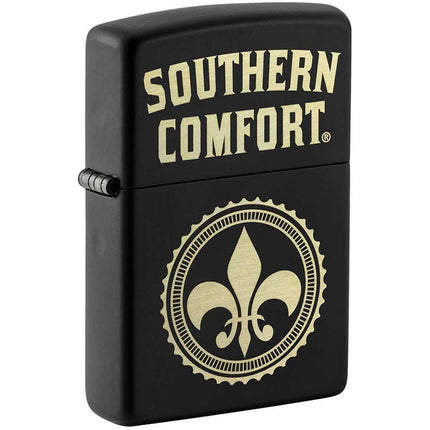 Zippo Windproof Lighter - Southern Comfort Logo Sleek Black Matte Refillable | 49834 ,