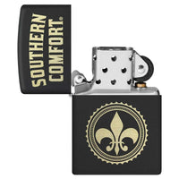 Zippo Windproof Lighter - Southern Comfort Logo Sleek Black Matte Refillable | 49834 ,