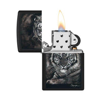 Zippo Windproof Lighter - Spazuk Tiger Design Matte Black | 49763 ,